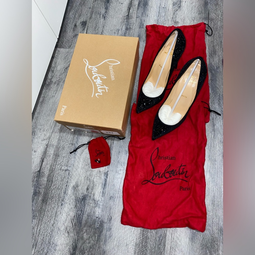 Christian Louboutin PIGALLE FOLLIES 100 VELVET GALACTICA/GG black size 38